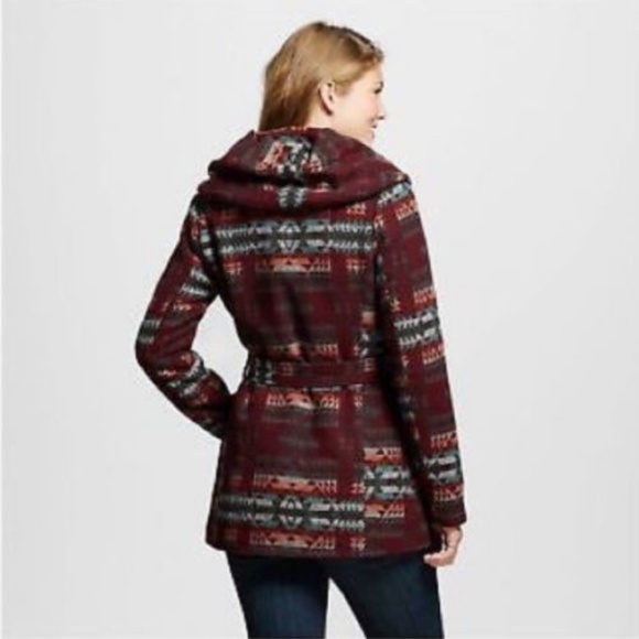 Mossimo Faux Wool Aztec/Tribal Wrap/Button Jacket - Picture 2 of 8